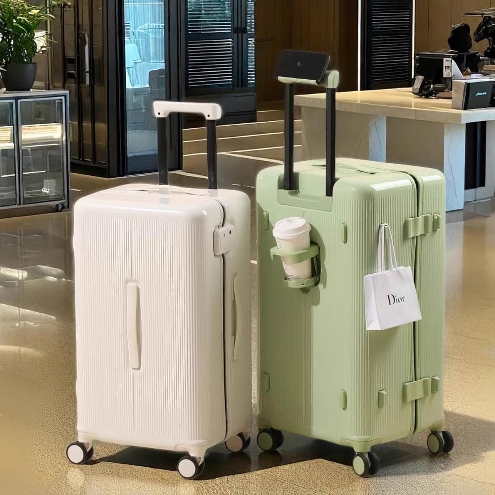 20吋行李箱買送4件套雙層防爆拉鍊行李箱卡扣旅行箱24吋胖胖箱 大容量 登機箱 商務行李箱