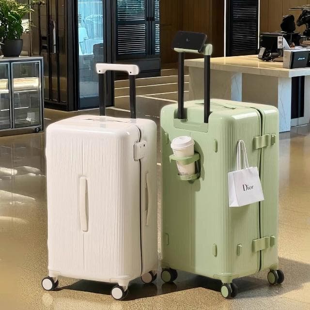 20吋行李箱買送4件套雙層防爆拉鍊行李箱卡扣旅行箱24吋胖胖箱 大容量 登機箱 商務行李箱