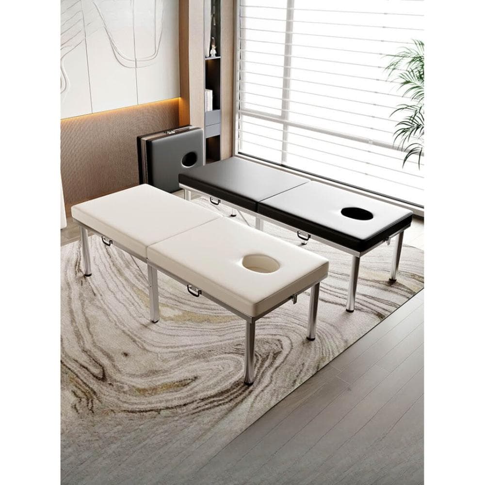 不銹鋼折疊美容床按摩床理療床便攜式手提針灸推拿床紋繡美體床