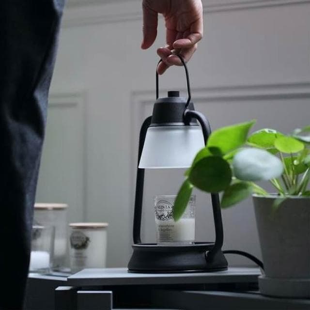 舒米好物 復古霧面玻璃 馬燈款 香氛蠟燭 融蠟燈 可定時 調光 贈蠟燭+燈泡X2(床頭燈 情人節 母親節 交換禮物)