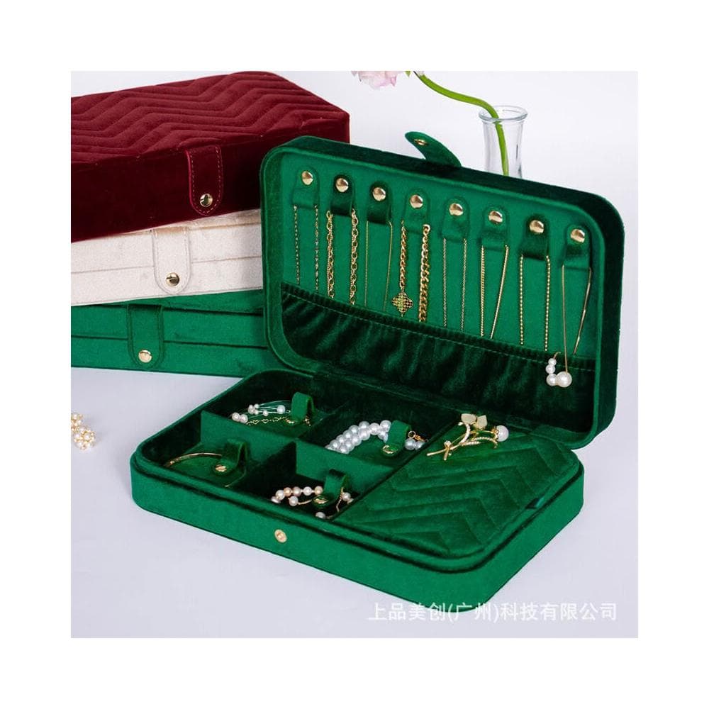含發票 上品美創項鏈收納盒家用大容量飾品收納盒歐式耳飾絨布首飾盒