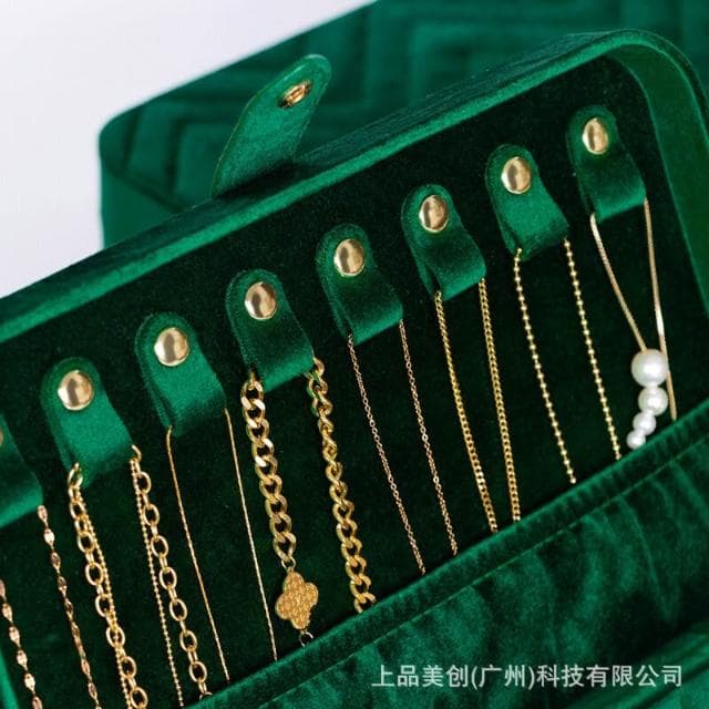 含發票 上品美創項鏈收納盒家用大容量飾品收納盒歐式耳飾絨布首飾盒