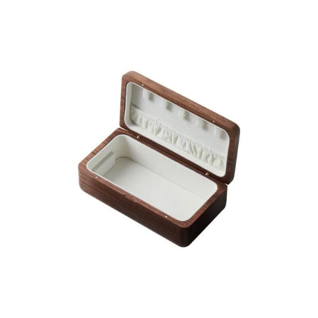 含發票 黑胡桃實木首飾盒收納盒質絨布高檔精致高端珠寶戒指耳飾手飾品盒