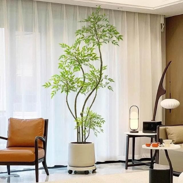 百信百貨 免運 假綠植裝飾仿真室內盆栽大型落地擺件客廳輕奢防真綠色植物南天竹