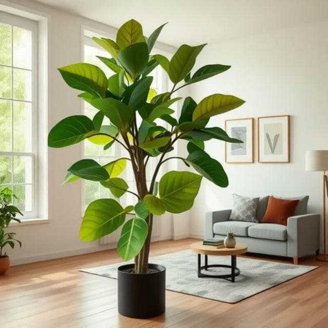 百信百貨 免運 仿真綠植裝飾客廳大型落地擺件假盆栽植物仿真琴葉榕盆景仿真花