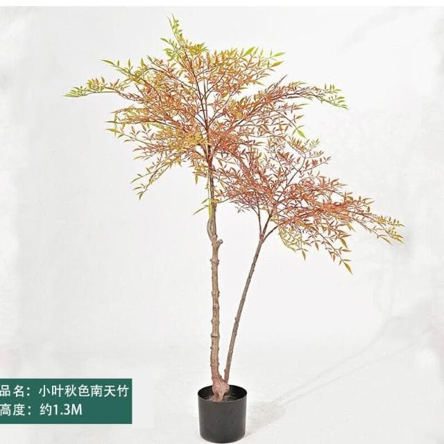 百信百貨 免運 仿真南天竹植物假綠植裝飾仿真樹客廳落地盆栽仿生綠植擺件