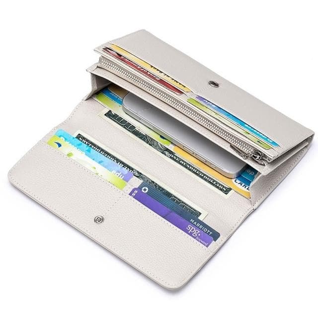 【MoonDy】長夾 皮夾 錢包 多卡位 手拿包 長款錢包 真皮錢包 拼接車縫錢夾