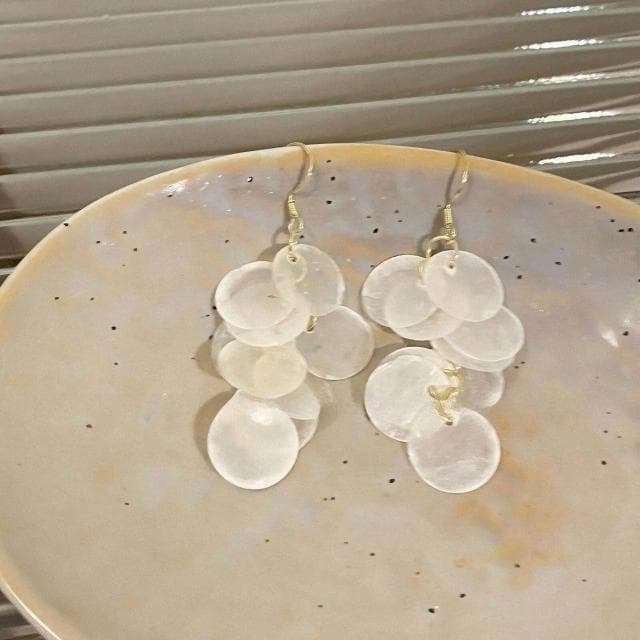 耳環長流蘇貝殼耳環海邊新款耳夾女無耳洞誇張超仙耳飾度假風耳墜輕盈精緻輕奢高級韓不過敏看不膩超閃耳環耳飾飾品配禮服百搭禮物