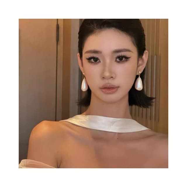 耳環氣質水滴珍珠簡約耳環大氣法式百搭耳飾新娘結婚禮服配飾輕盈精緻輕奢高級韓國不過敏看不膩超閃耳環耳飾飾品配禮服百搭禮物