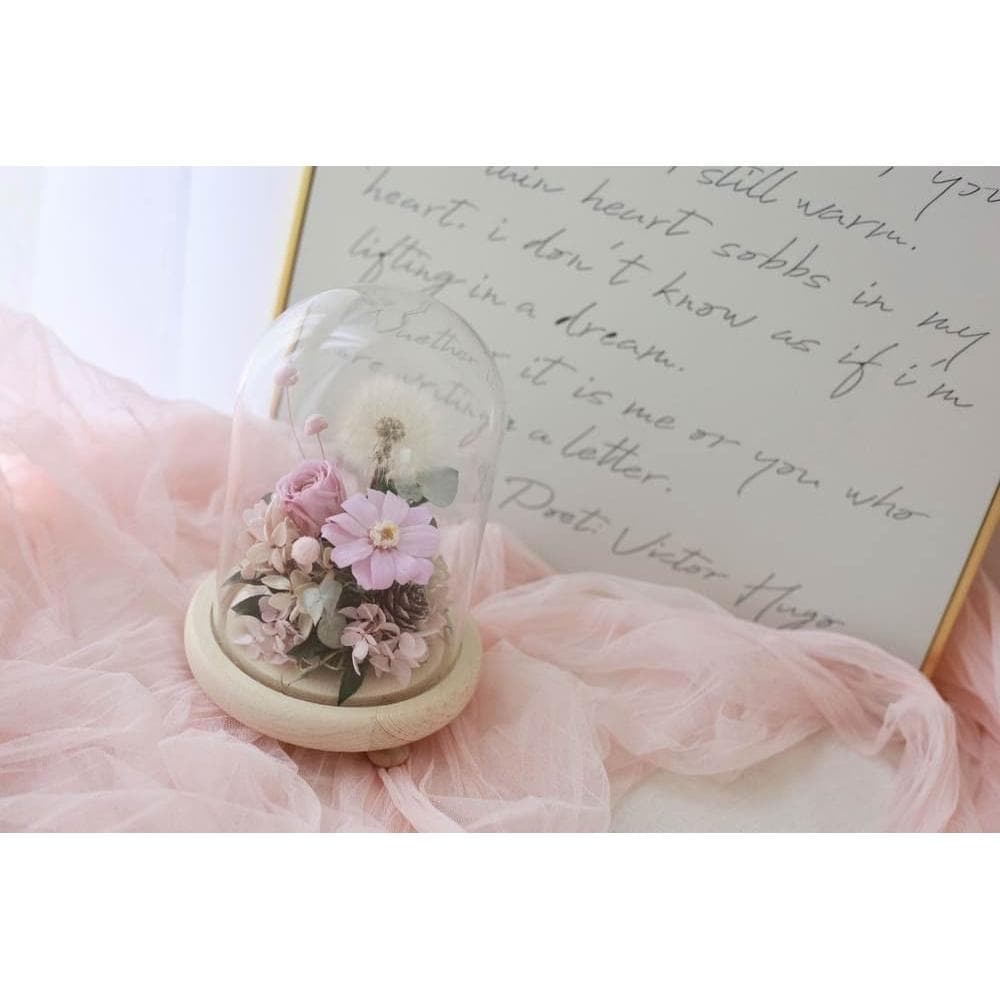 蒲公英玻璃罩(生日禮、情人節禮物、夢幻桌飾)