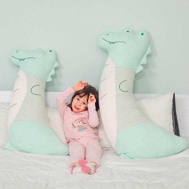 純棉鳄魚長條枕兒童房床上睡覺夾腿可愛抱枕送男孩生日禮物抱睡 da329318