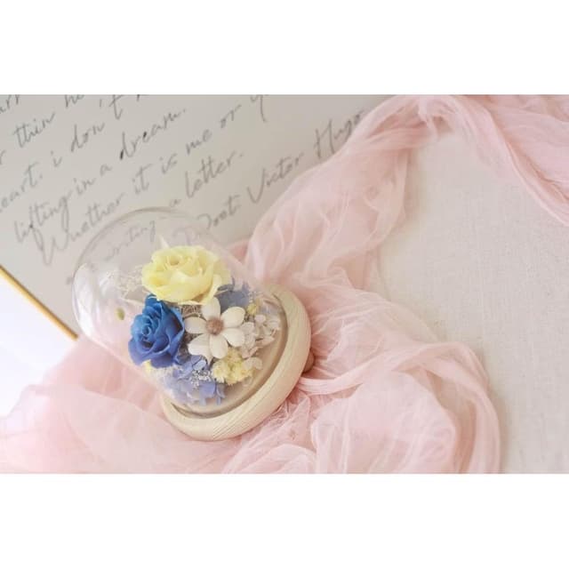 永生花玻璃罩(生日禮、情人節禮物、居家擺飾)