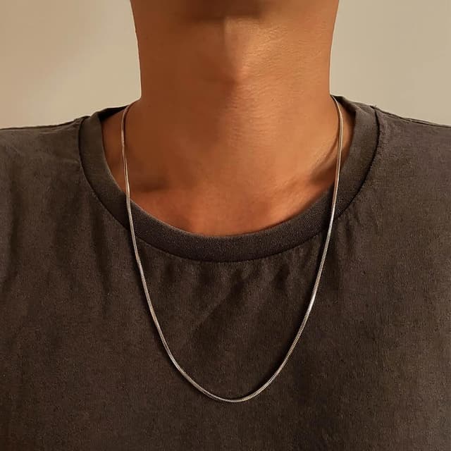 【CReAM】Nash鈦鋼立體方塊蛇練中性男性男項鍊(生日 禮物 送禮 禮盒)