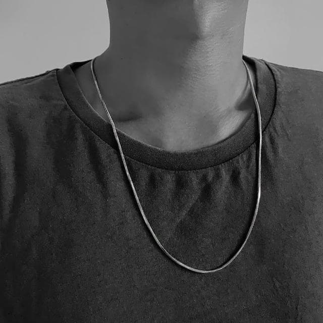 【CReAM】Nash鈦鋼立體方塊蛇練中性男性男項鍊(生日 禮物 送禮 禮盒)