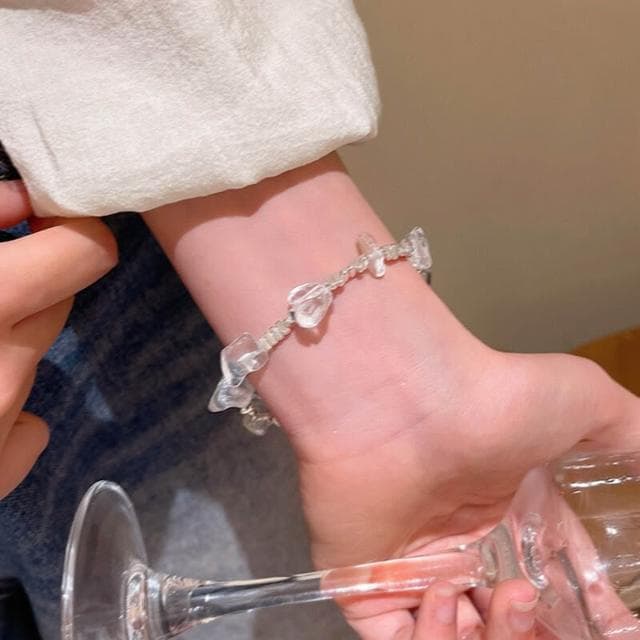 手鏈韓版時尚氣質水晶手鏈女超閃不規則碎銀幾兩手串手飾大方氣質日常通勤防過敏派對約會手鏈輕盈手鏈手環手串手飾簡約百搭高級感