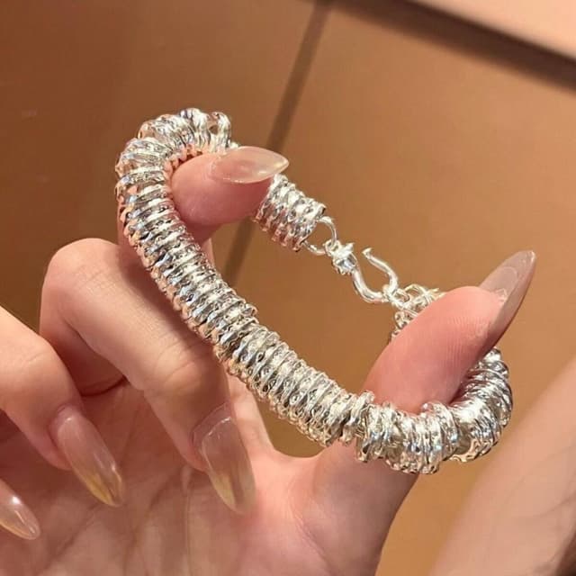 手鏈招財錘紋盤纏手鏈女輕奢小眾高級感設計手飾首飾男款大方氣質日常通勤防過敏派對約會手鏈輕盈手鏈手環手串手飾簡約百搭高級感