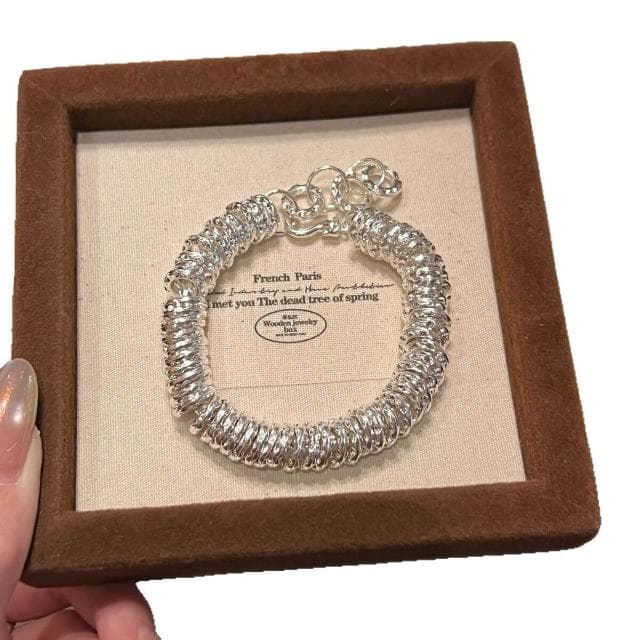 手鏈招財錘紋盤纏手鏈女輕奢小眾高級感設計手飾首飾男款大方氣質日常通勤防過敏派對約會手鏈輕盈手鏈手環手串手飾簡約百搭高級感