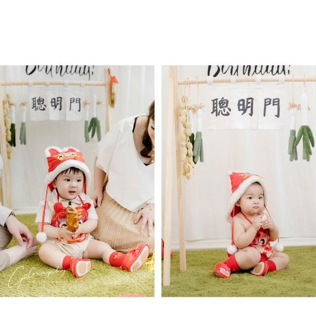 現貨｜聰明門 抓周道具 抓周儀式 寶寶抓周 羊毛氈 蔥 門框 聰明門布條 抓周布簾 花生 生日 地毯｜GoGraphy