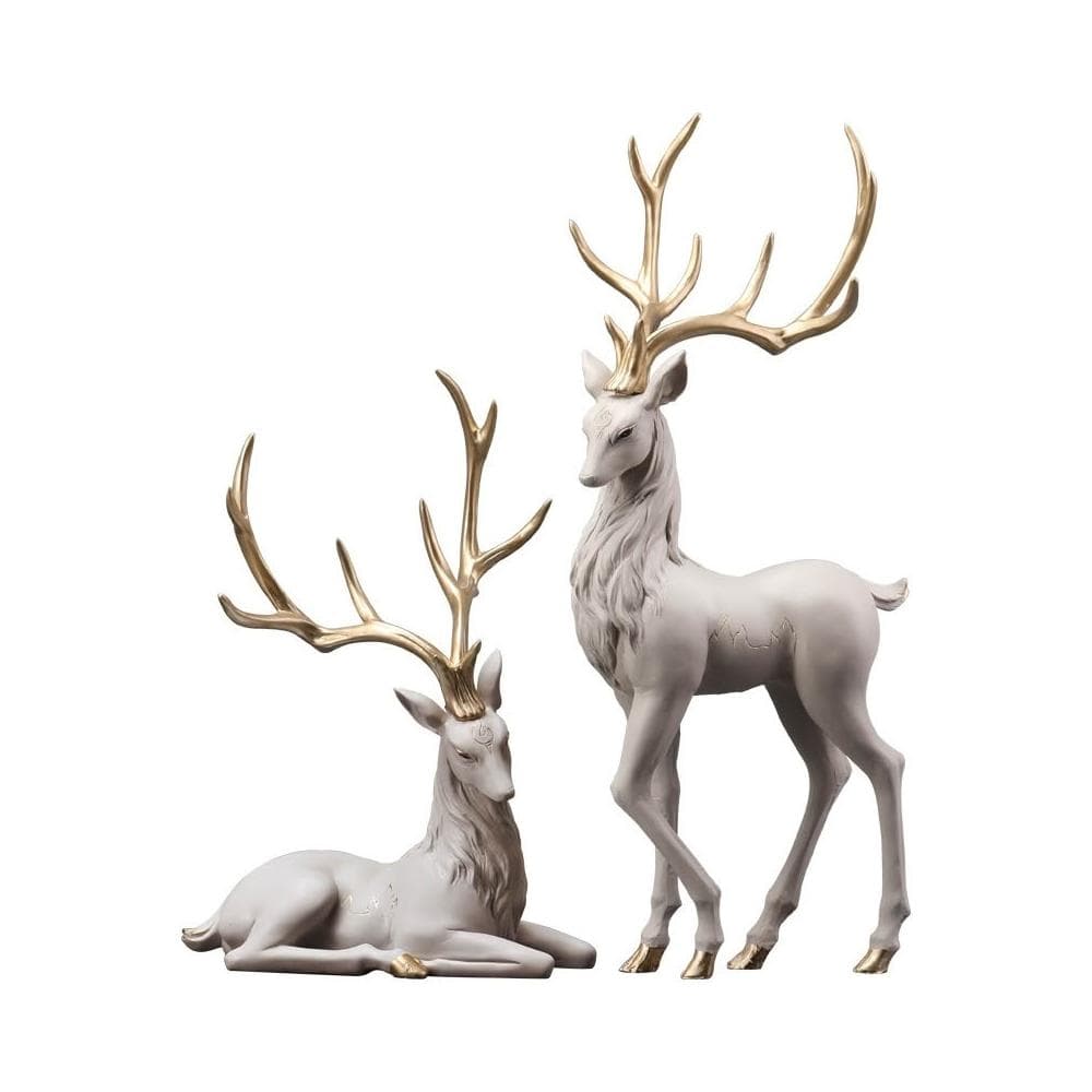 【LEZUN 樂尊】麋鹿擺件玄關家居創意擺設品電視酒櫃裝飾品喬遷新居禮物