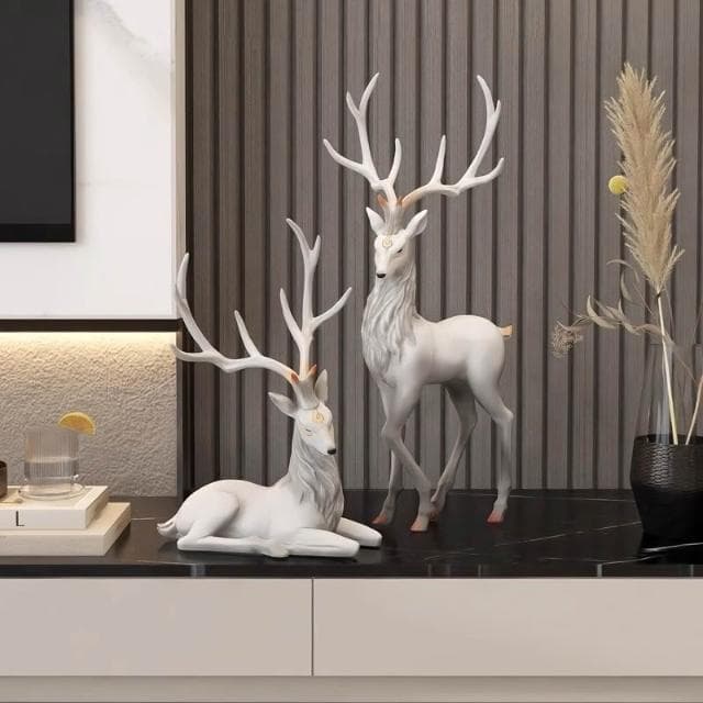 【LEZUN 樂尊】麋鹿擺件玄關家居創意擺設品電視酒櫃裝飾品喬遷新居禮物