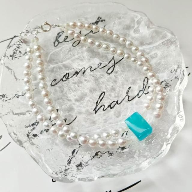 【Paiya 派亞】S925銀雙層3.7MM淡水珍珠天河石手串手鏈