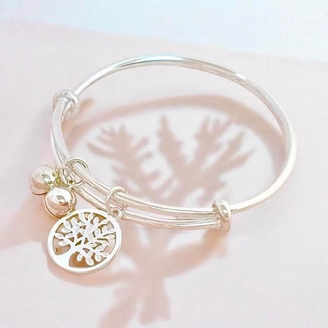 【珠兒綠】999純銀生命樹鈴鐺手鐲 嬰兒|兒童|成人尺寸 純銀手鐲 彌月禮物 周歲禮物