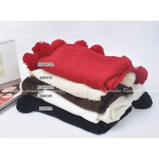 加厚版球球圍巾-裸婚時代童佳倩球球圍巾超保暖圍巾☆豪麥網☆