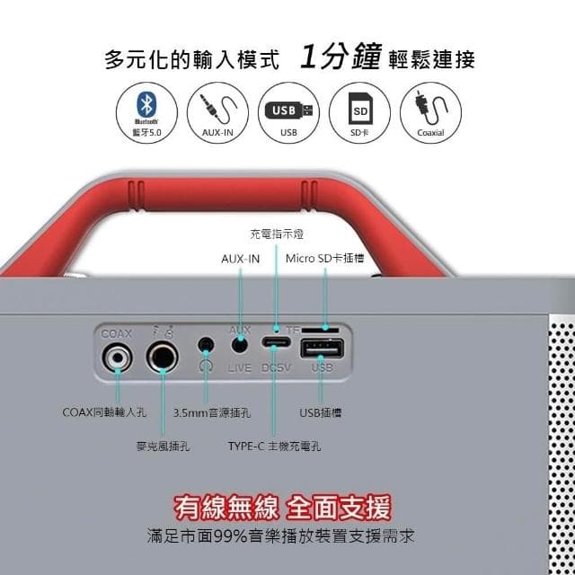 【DIKE】家庭KTV卡拉OK 藍芽音響 DIKE行動手提式 DSO580 K歌音箱 露營 氣氛 無線麥克風 雙麥連機款 藍芽麥克風