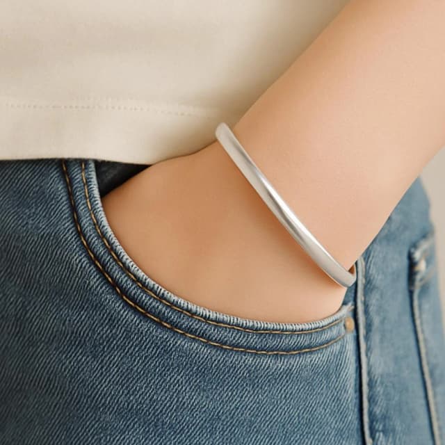 【珠兒綠】999純銀手環手鐲 成人亮面素面 可調整大小 新年禮物 純銀手鐲手鍊 鐲圍18-21cm 附禮盒禮袋 開運 交換禮物