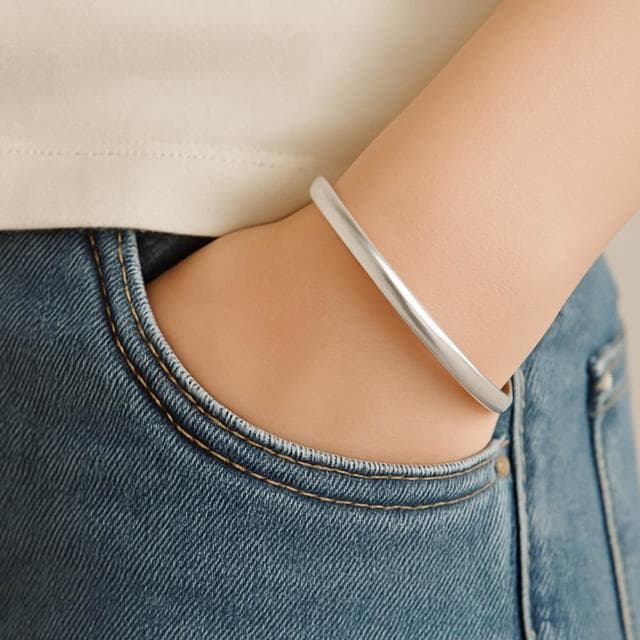 【珠兒綠】999純銀手環手鐲 成人亮面素面 可調整大小 新年禮物 純銀手鐲手鍊 鐲圍18-21cm 附禮盒禮袋 開運 交換禮物