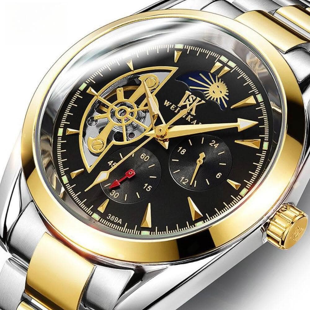 手錶男輕奢小眾高級感精工錶男士爸爸商務機械手表防水星辰陀飛輪全自動機械全自動機械錶簡約氣質精緻高顏值精品金屬指針男錶 