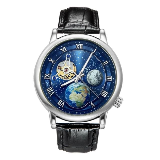 手錶男星辰大海手表魅影地球手表全自動機械表男士手表陀飛輪防水商務輕奢小眾高級感精工錶爸爸商務風瑞士錶高顏值金屬指針男錶 