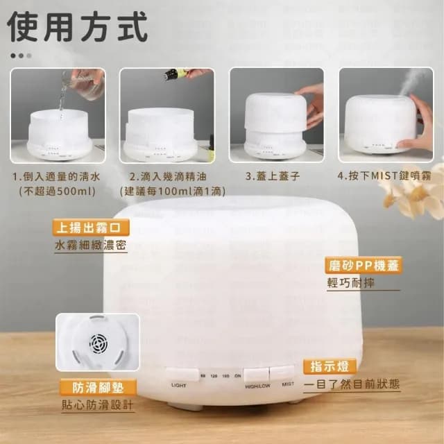 【同闆購物】香薰空氣加濕器 七彩燈款 香薰機 擴香機 薰香機 空氣加濕機 水氧機 噴霧機 加濕器