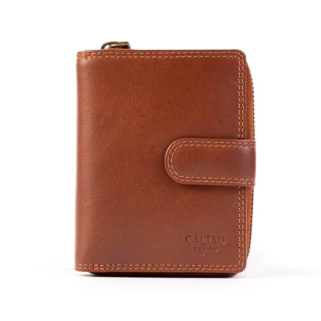 CALTAN DESIGN |扣式多功能兩折零錢短夾 072846 五色(真皮 中夾 皮夾 錢包)