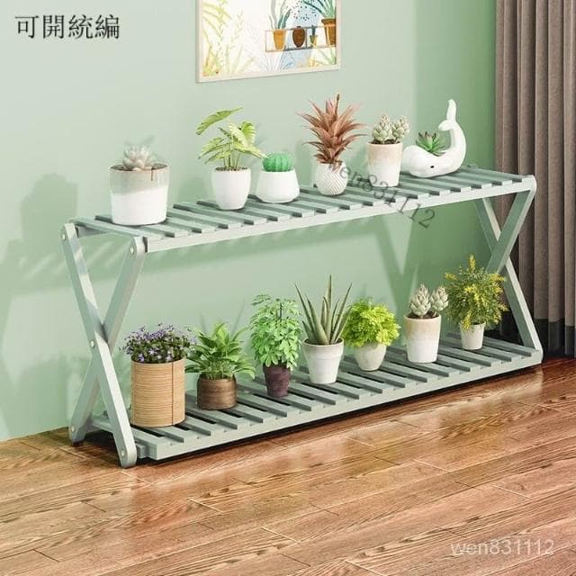 凱莎優選 陽臺花架子室內多層實木客廳傢用置物架多肉綠蘿花盆架裝飾植物架 花架 盆栽架 陽臺花架子 室內多層實