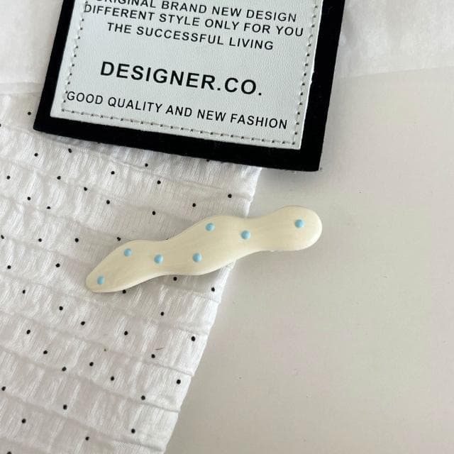 髮飾髮夾可愛奶油色系彩色波浪波點鴨嘴夾碎發劉海發夾邊夾側邊髮飾飾品髮夾一字夾( 聖誕節 生日 髮飾 頭飾  髮夾 禮物)