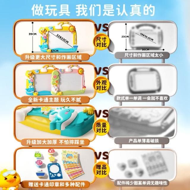 兒童畫板磁性畫畫板玩具塗鴉板寶寶寫字板磁力彩色繪畫架生日禮物