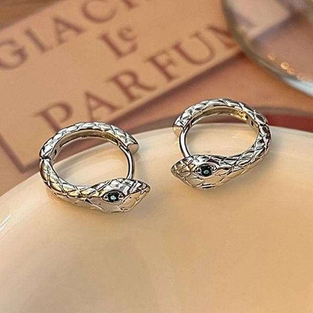 【LEESA】蛇形造型\S999足銀\靈蛇耳環\抗敏耳飾\潮流個性\時尚造型\造型耳飾\耳環男\男生飾品