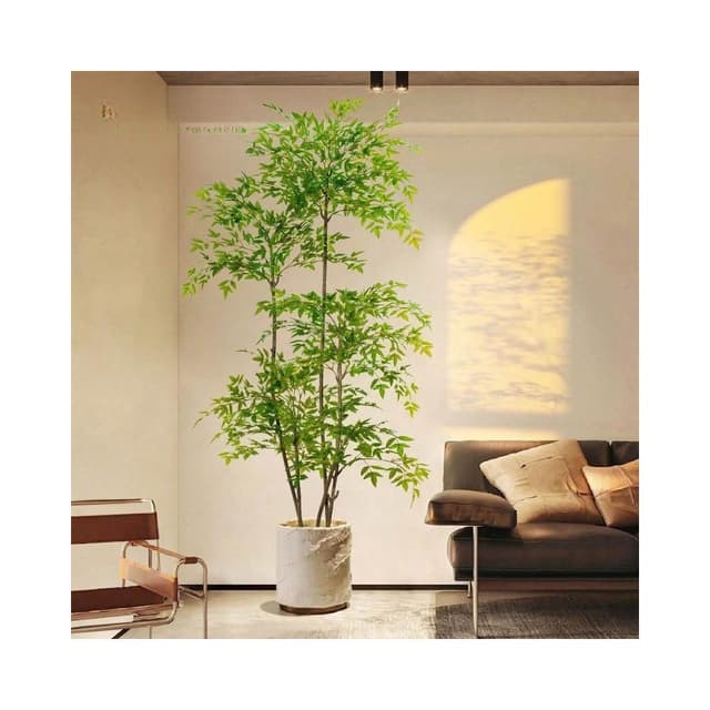 植物南天竹落地盆栽室內大型仿生綠植擺件客廳輕奢裝飾花假樹絹花