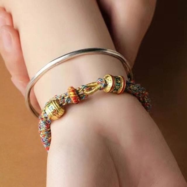 【LEESA】金剛結\六字真言手繩\五彩繩\保平安\手工編織\紅繩手鍊\本命年\五行開運\手繩\手鍊\轉運珠\藏式手鍊\禮物