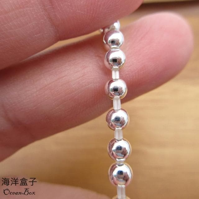 【海洋盒子】童趣小兔子光珠S999足銀純銀手鍊.彈性手圍(附贈禮盒.拭銀布)
