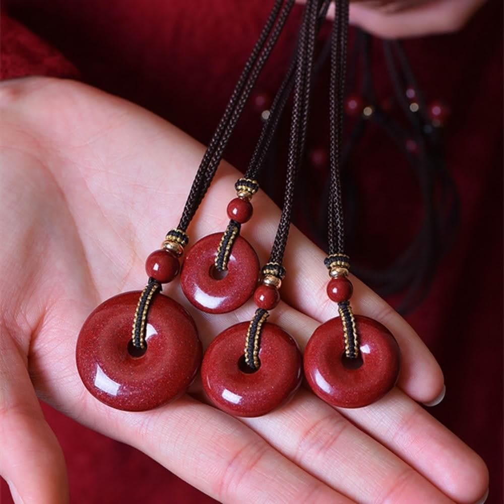 【巴黎精品】現貨+預購 天然硃砂項鍊女項鍊項鏈鎖骨鏈轉運招財淨化開運情人節禮物配件(圈扣飾品a1lh31)