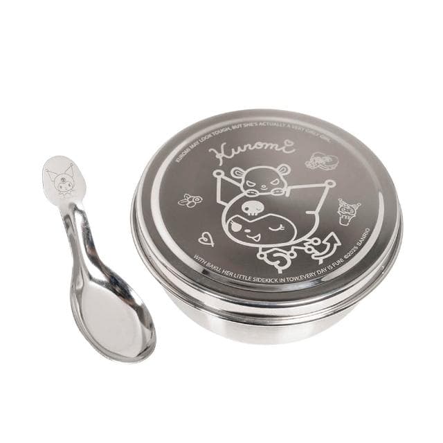【IMPACT 怡寶】加贈丹爸獨家贈品【IMPACT】怡寶 酷洛米Kuromi不鏽鋼碗(附湯匙蓋子) IMKUD01SL 餐碗 餐具