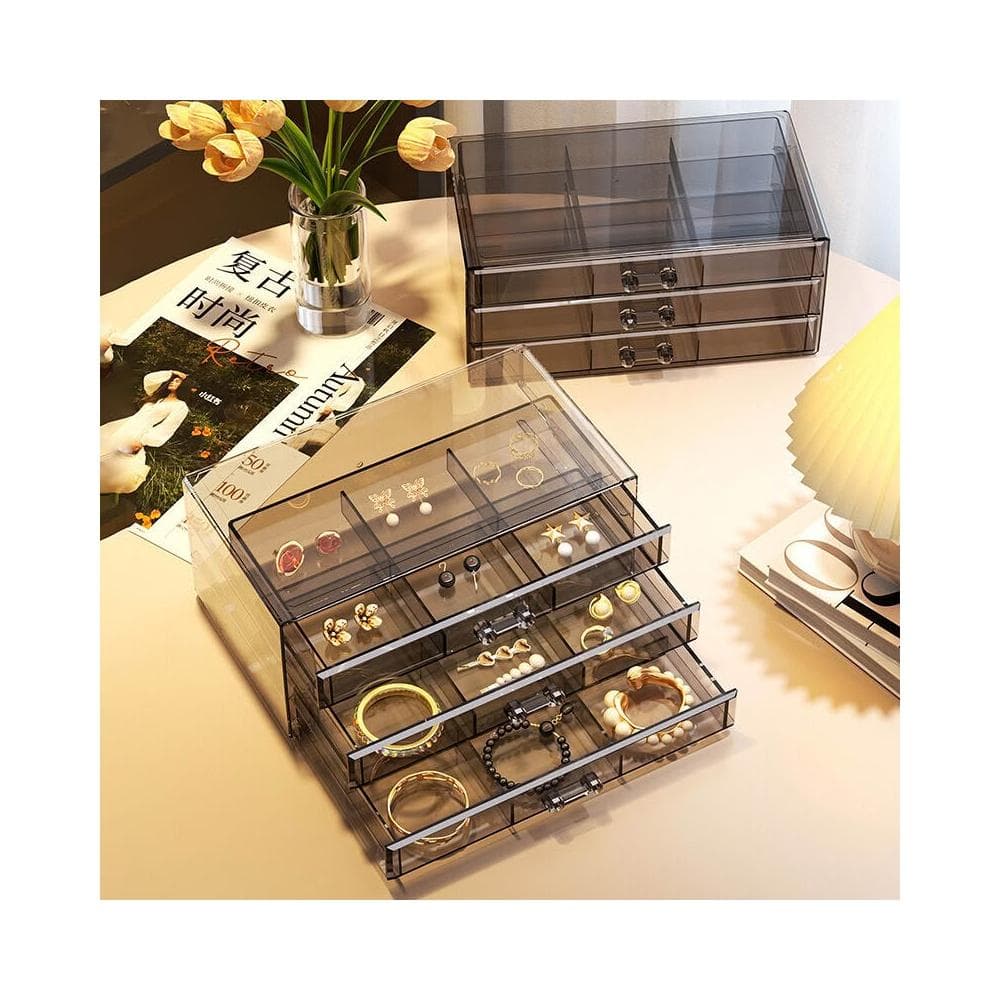 飾品盒首飾收納盒大容量耳環耳釘項鏈耳飾戒指首飾盒高檔精致串珠整理盒飾品盒首飾盒珠寶盒飾品收納盒項鍊收納展示盒耳環珠寶收納