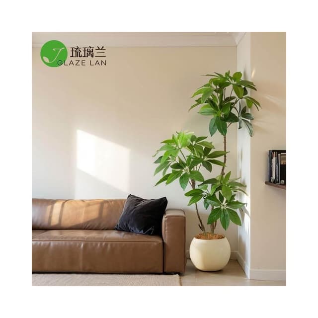 【未晚家居館】 仿真綠植大葉傘高端輕奢室內客廳電視櫃旁邊裝飾北歐風假植物盆栽