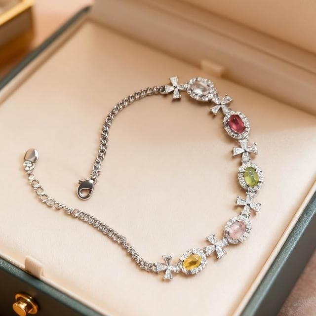 【Paiya 派亞】天然碧璽手鏈天然每串顏色都長得不一樣/托帞石手鏈戒指 6選1