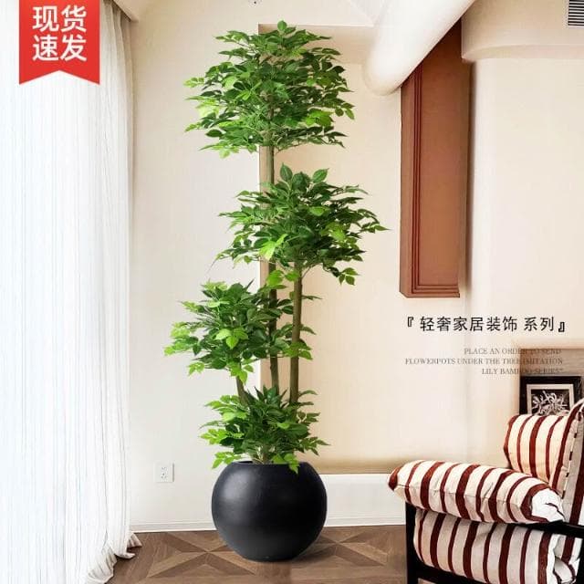 仿真綠植幸福樹室內客廳發財樹擺件假樹仿生植物大型櫥窗造景盆栽