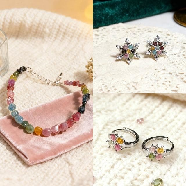 【Paiya 派亞】【首飾三選一】S925銀碧璽套組 | 手鍊 / 耳釘 / 耳環 自由搭配 | 一次滿足多種搭配