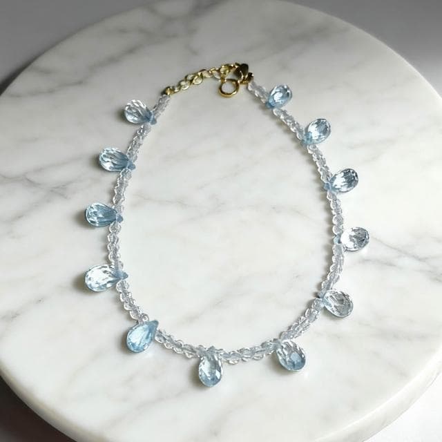 【Paiya 派亞】【帕拉伊巴薄荷藍】鑽切托帕石S925手鏈 | 獨特鑽石切工 清透閃耀