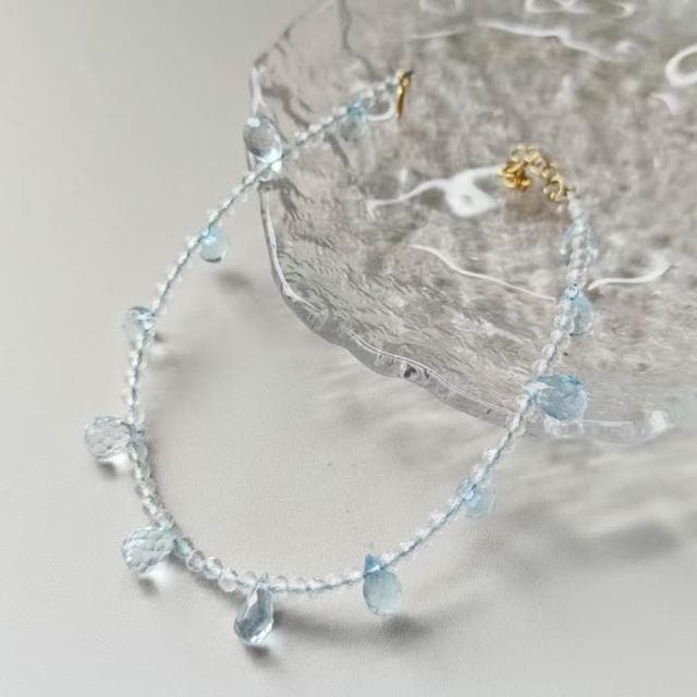 【Paiya 派亞】【帕拉伊巴薄荷藍】鑽切托帕石S925手鏈 | 獨特鑽石切工 清透閃耀